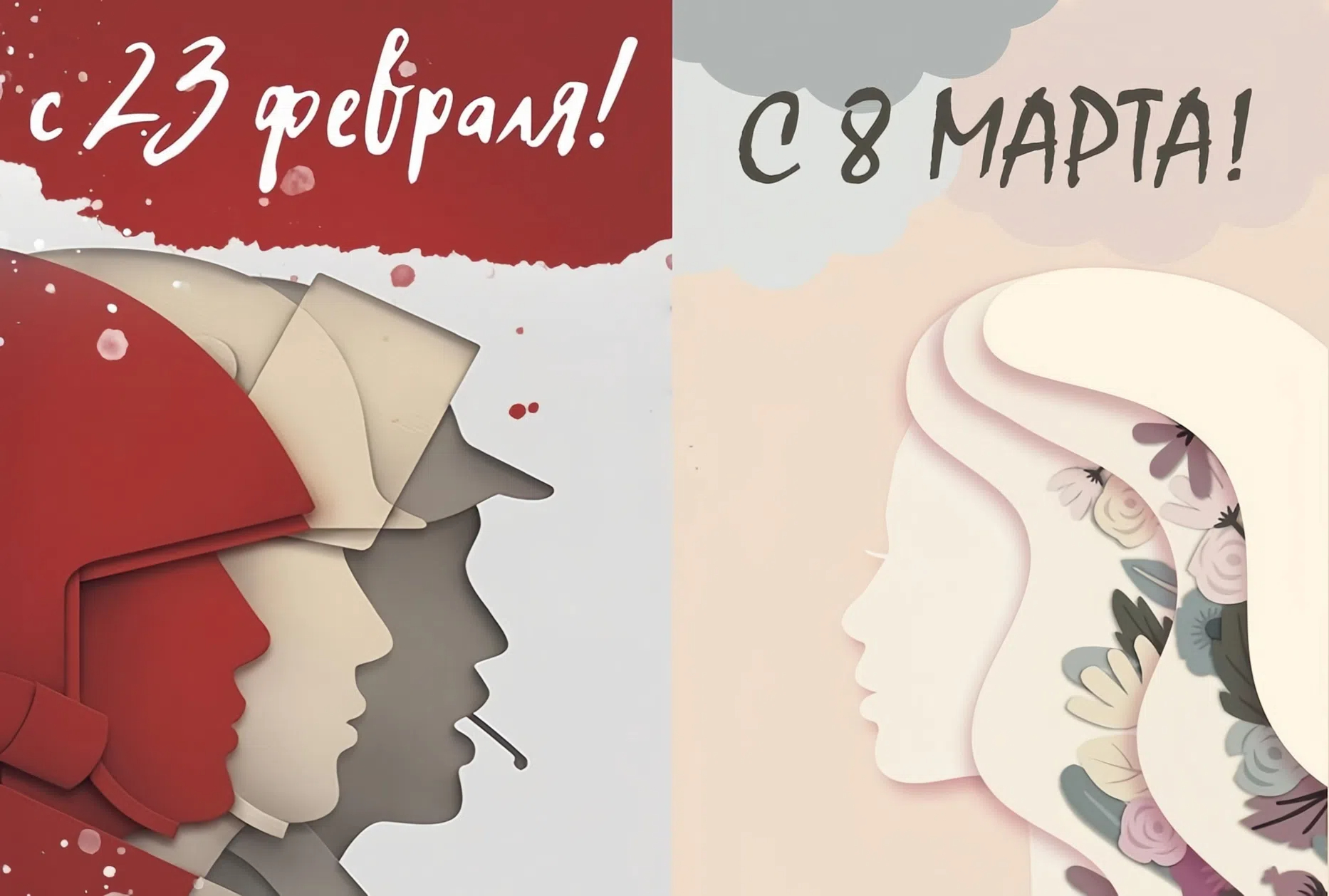 С праздником 8 марта и 23 февраля!